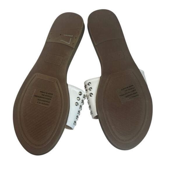 NWOT Zigi Soho Slides - White Faux Leather with Silver Studs - 9 - Picture 7 of 10